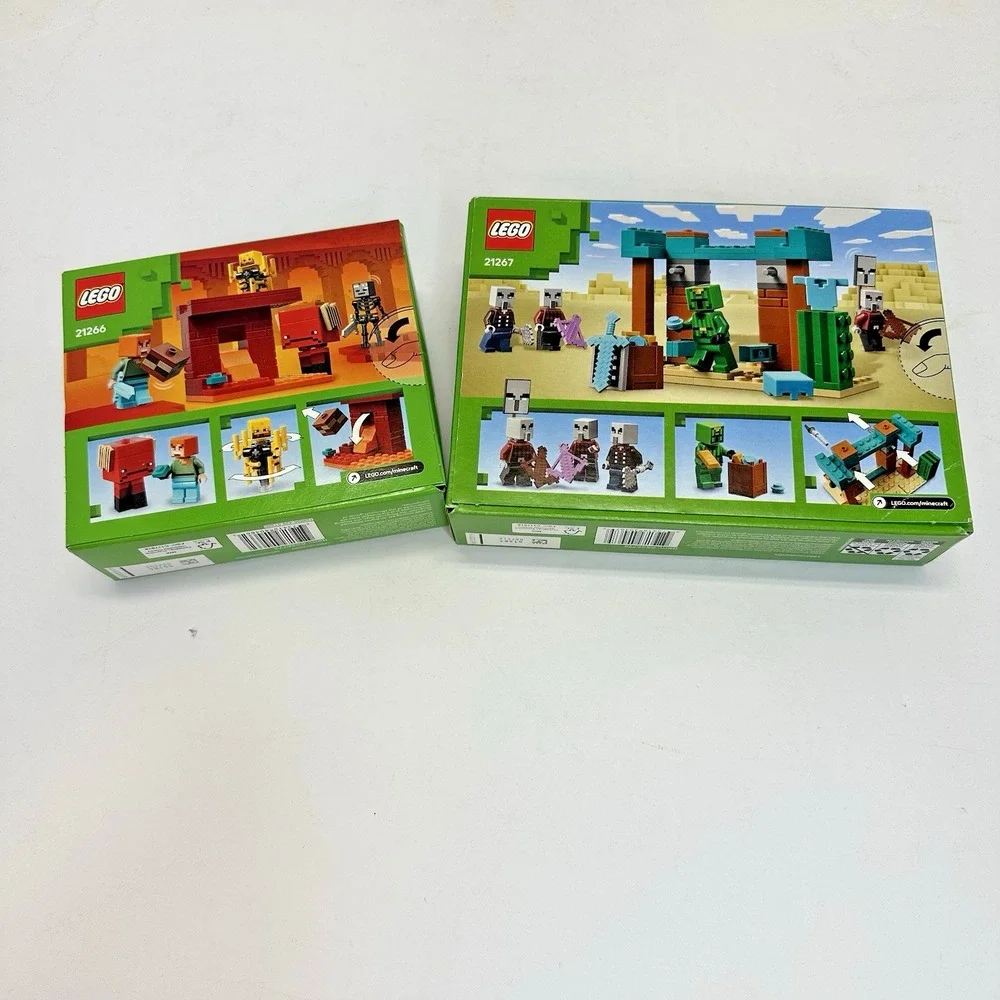 Lego Minecraft Illager Desert Patrol 21267 & Nether Lava Battle 21266 Lot New